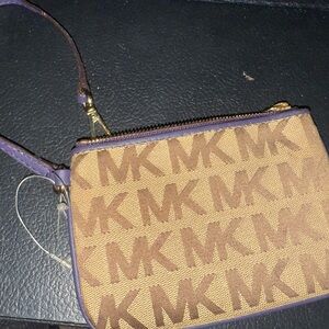 Michael Kors Brown and Tan Clutch